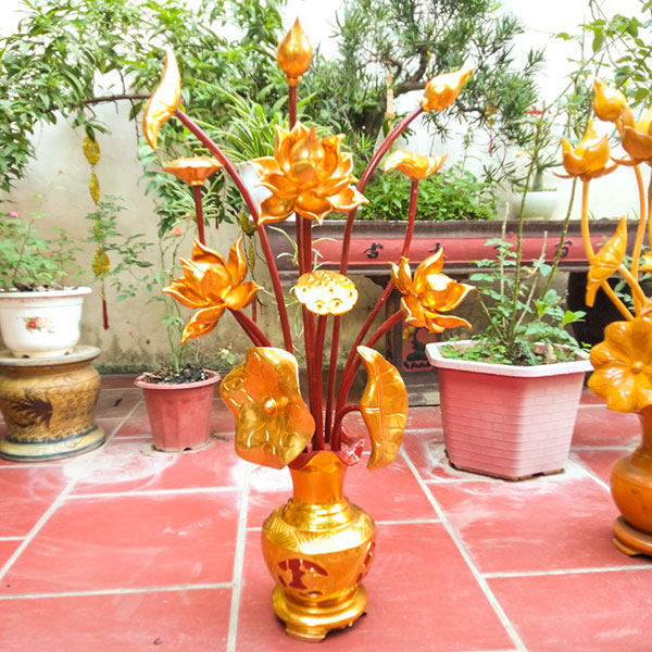 hoa sen gỗ mít thờ